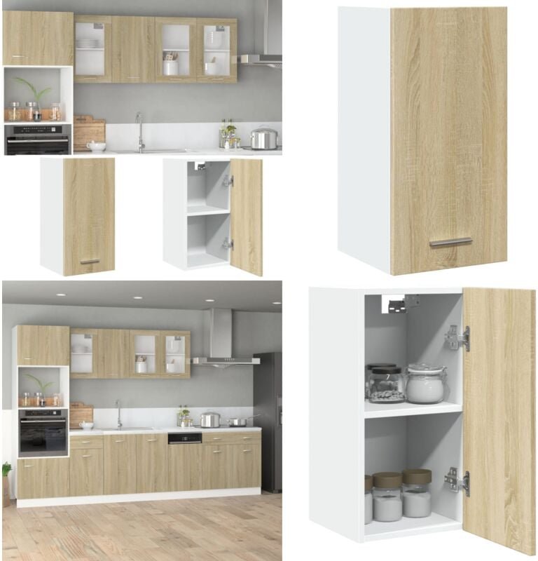 Hängeschrank Sonoma-Eiche 29,5x31x60 cm Holzwerkstoff - Küchenregal - Aufbewahrungsschrank - Hängeoptik - Holzschrank - ...