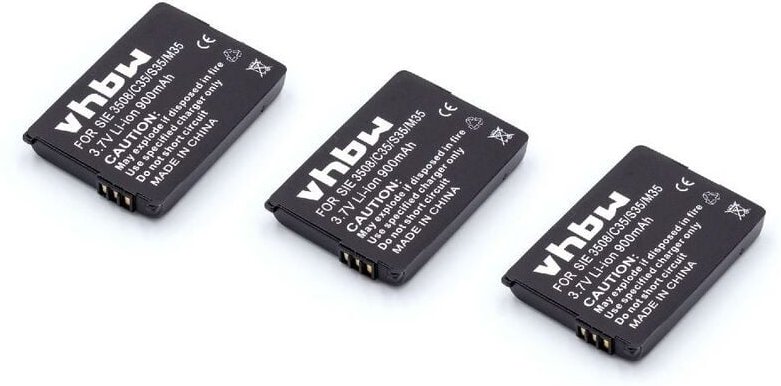 Thumbnail - vhbw 3x Akku kompatibel mit Telekom Sinus 700m, 710, 700 schnurlos Festnetz Telefon (900 mAh, 3,7 V, Li-Ion)