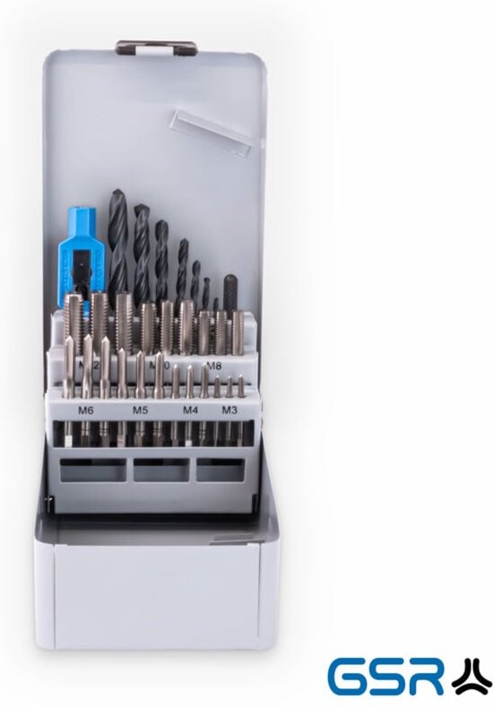 Thumbnail - GSR - Gewindeschneidsortiment 30tlg. HGB-VW+KLB+Schablone Satz M3-M12 hss