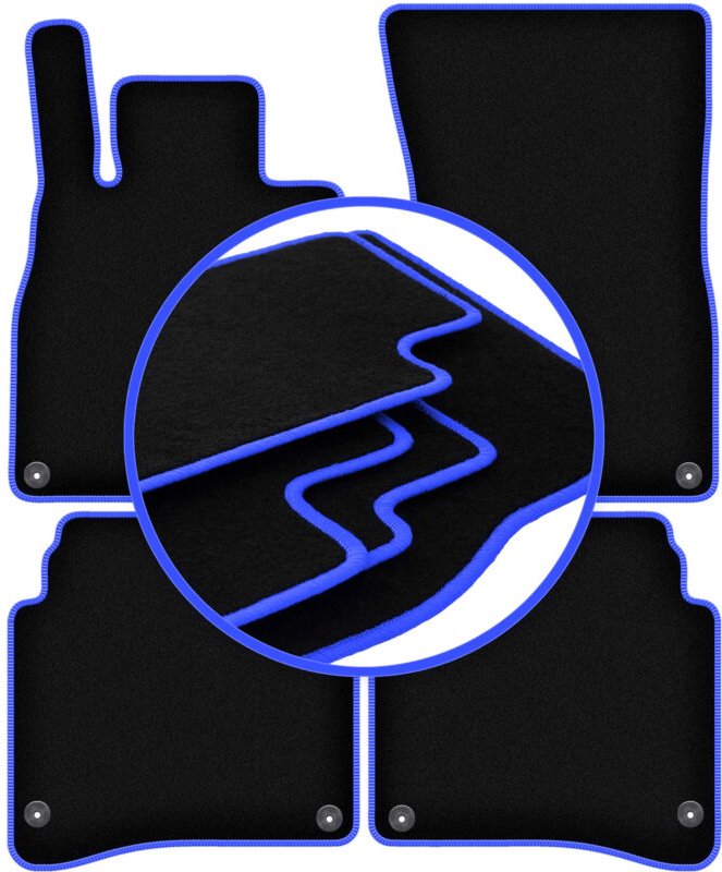 CARLUX-BLUE Autofußmatten für: Mercedes S W222 Limousine lang (2013-)