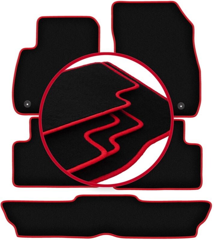 CARLUX-RED Auto-Fußmatten für: Opel Zafira C 7-Sitzer (2012-2019)