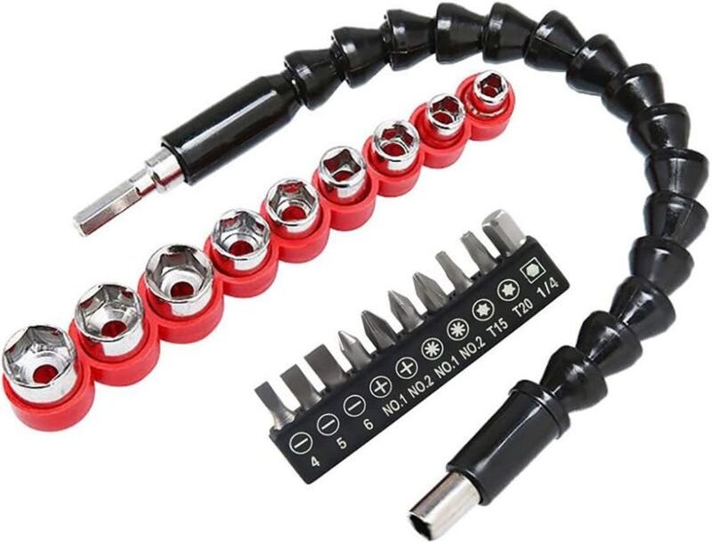 295-mm-Elektroschraubendreher-Bit-Set mit flexibler Verlängerung und Enhanced Soft Drill mit 10 Bits und Sechskant-Bits ...