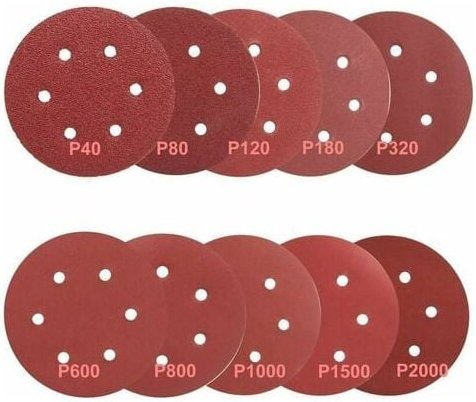 Aiperq - 100 Stück 150 mm Schleifscheiben, Schleifpapier 40/80/120/180/320/600/800/1000/1500/2000 (10 Scheiben pro Körnu...