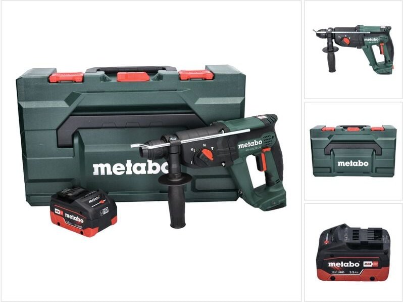 Metabo KH 18 LTX 24 Akku Kombihammer 18 V 2,1 J SDS plus + 1x Akku 5,5 Ah + metaBOX - ohne Ladegerät