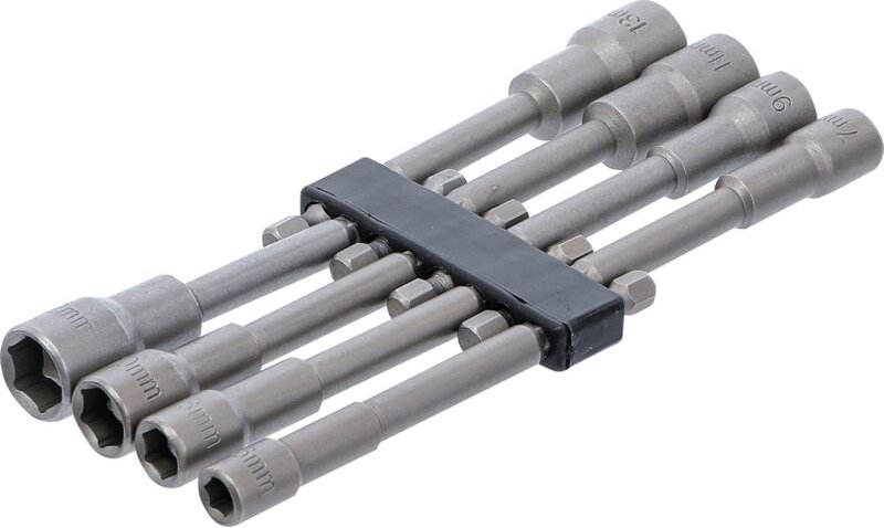 Bgs Technic - Steckschlüssel-Einsatz-Satz Sechskant extra lang Antrieb Außensechskant 6,3 mm (1/4') für Bohrmaschinen sw...