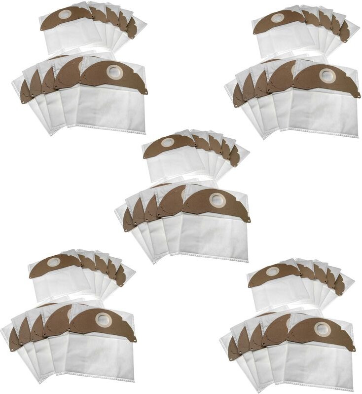 50x Staubsaugerbeutel kompatibel mit Kärcher knt 2 Premium as, mv 2, se 2001 Staubsauger - Mikrovlies, 24,5cm x 23,5cm, ...