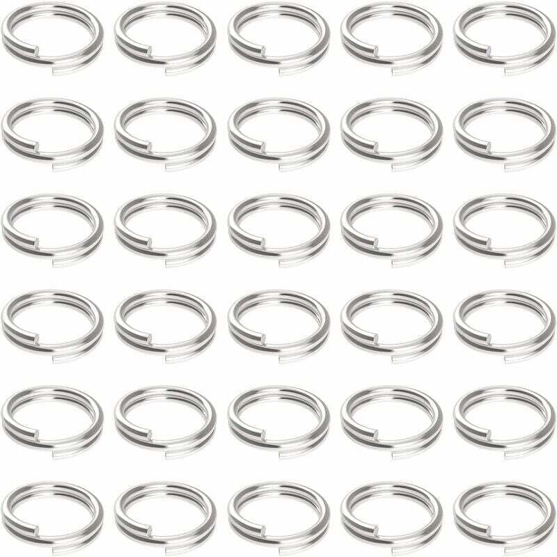 Thumbnail - Gabrielle 800 Stück Schlüsselanhänger, 10 mm, Mini-Split-Biegering mit doppelten Schlaufen, geteilter Schlüsselanhänger,...