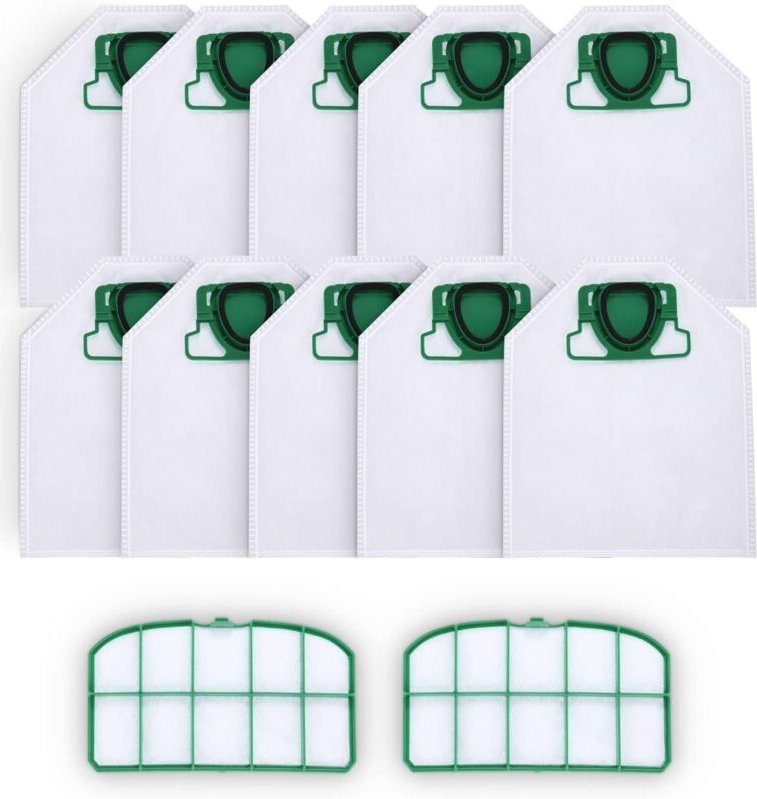 10 Staubsaugerbeutel mit 2 HEPA-Filtern für Vorwerk Kobold VK200 FP200, Premium 5-lagiges Microvlies für Allergiker
