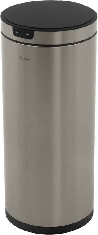 ML-Design Mülleimer mit Sensor 40L rund aus Edelstahl, Silber, Automatisches Öffnen & Schließen, Abfalleimer berührungsl...