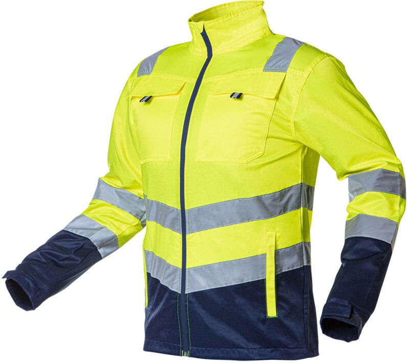 Warnschutzjacke gelb mit Reflektoren, Klasse 2 S