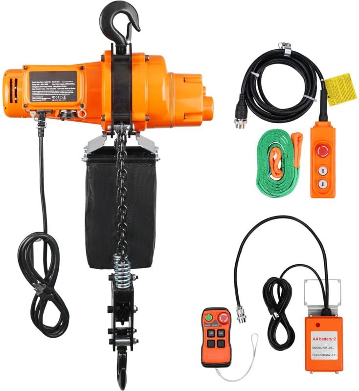 Thumbnail - Mophorn Elektrischer Kettenzug, 2200 lbs Tragkraft, 20 ft Hubhöhe, 6,9 ft/min Geschwindigkeit, 230 V, einphasiger Brücke...