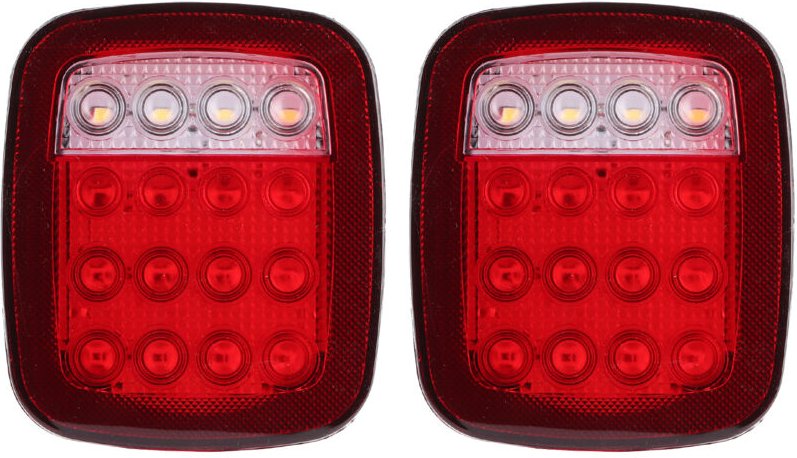 Jeffergarden - 2 Stück LED-Rückleuchten, hintere Bremsleuchten, Stopp-Rückwärtsgang, passend für Jeep Wrangler cj 76‑06