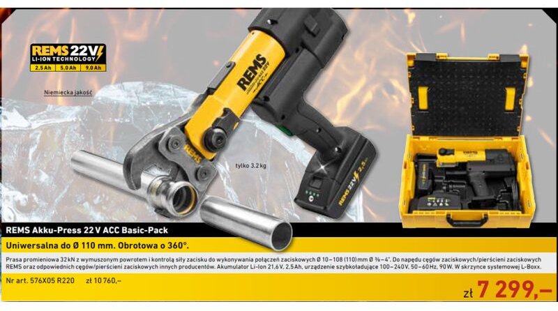 Rems - prasa akku-press 22v acc basic-pack (578011r220+090446r)