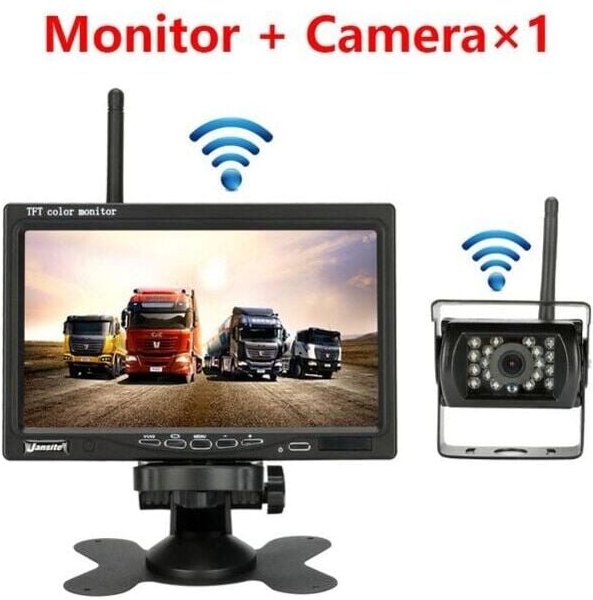 Kabellose Fahrzeug-Rückfahrkamera, 7-Zoll-LCD-Monitor für lkw, Bus, Wohnmobil, Anhänger, Bagger, 12 v – 24 v, wasserdich...
