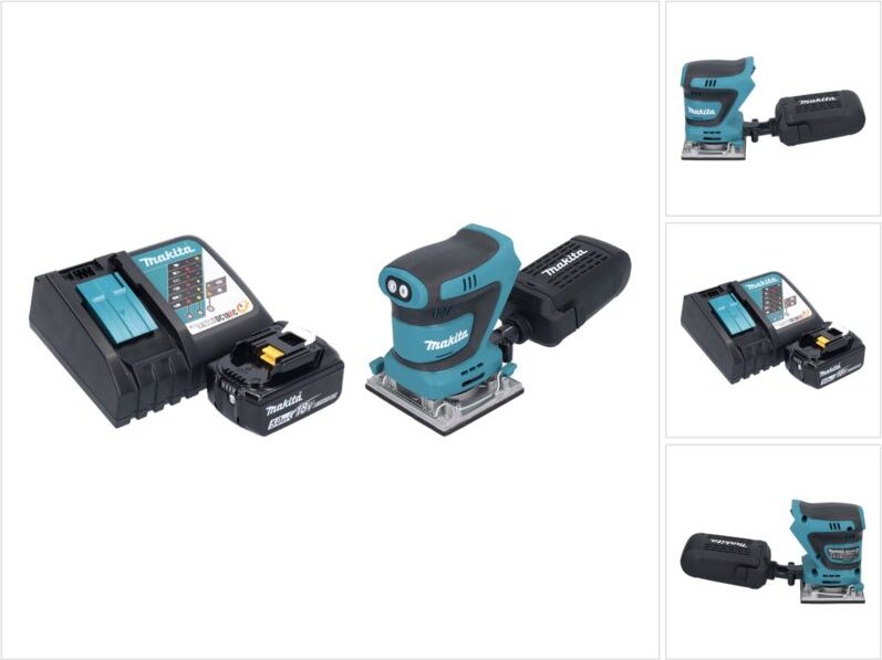 Thumbnail - Dbo 484 RT1 Akku Schwingschleifer 18 v 112 x 102 mm + 1x Akku 5,0 Ah + Ladegerät - Makita