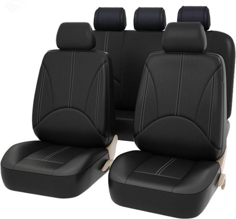 9 Stücke Autositzabdeckungen, universeller atmungsaktiver Lederschutz Vollessatz Automobil -Innenzubehör für suv -Fahrze...