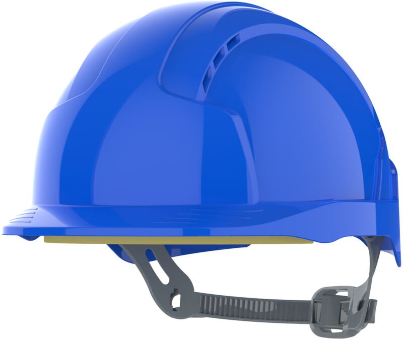 Belüfteter Sicherheitshelm mit Riemen EVOLite Blau