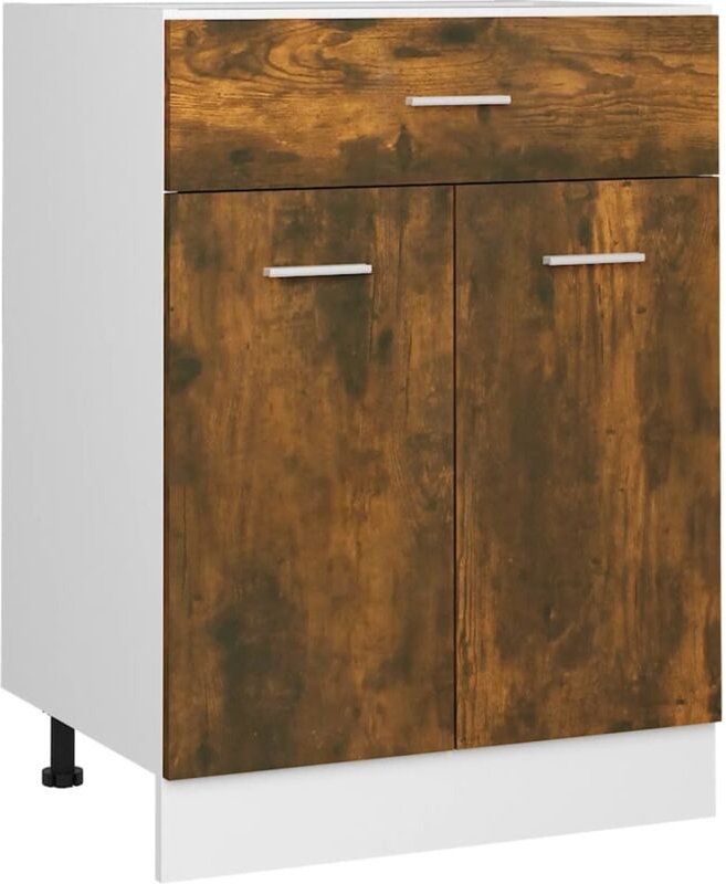 Unterschrank mit Schublade Räuchereiche 60x46x81,5 cm - Vidaxl