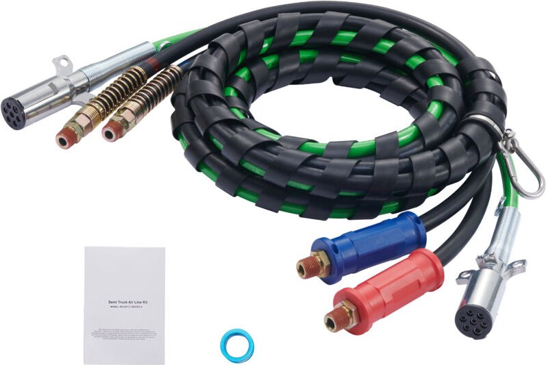 15ft Luftleitungssatz für Sattelschlepper, 3-in-1-Luftschläuche und ABS-Stromleitung, Stromkabel mit 7-Wege-Stecker, Gum...