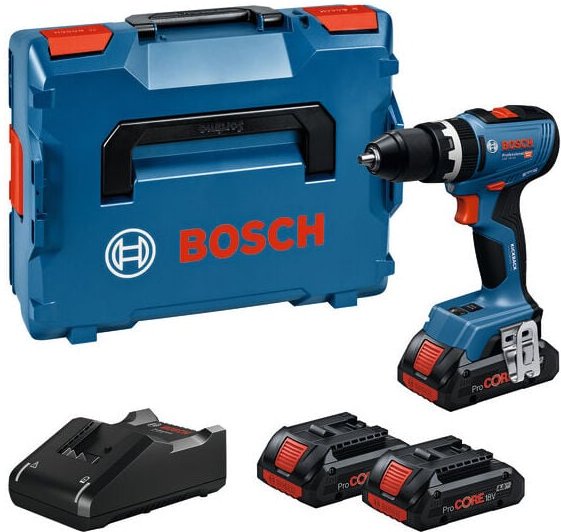 Bosch Akku-Schlagbohrschrauber gsb 18V-65 3x 4,0 AhProCore und Ladegerät in l-boxx 136
