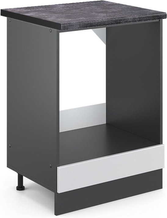 Thumbnail - Vicco - Herdumbauschrank R-Line, Weiß Hochglanz, 60 cm , ap Anthrazit