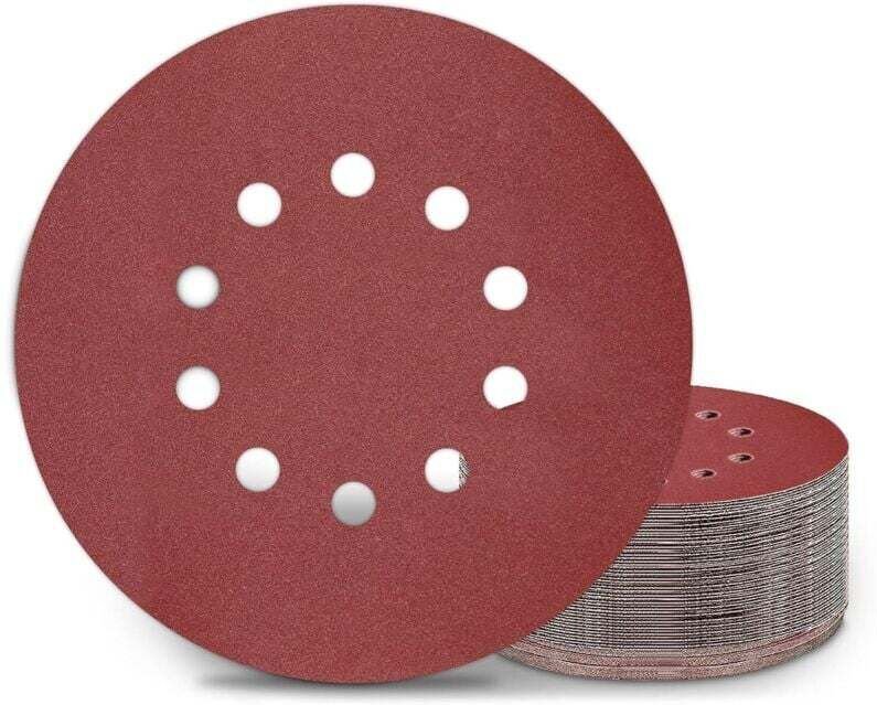 225 mm Schleifscheiben, 25 Stück, Körnung P180, 10 Löcher, runde Schleifpads, für Langhalsschleifer, Trockenbauschleifer...