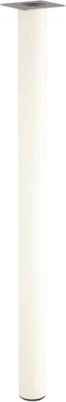 Satz mit 4 festen zylindrischen Tischbeinen aus weißem Epoxidmetall, 71 cm Centrale Brico