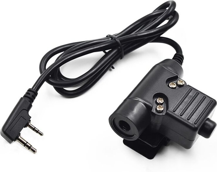 Tlily - U94 7,0mm ptt Kabel Stecker Headset Adapter 2PIN für UV-5R UV-S9 Plus UV-82 AR-152 Walkie Talkie Two Way Radio