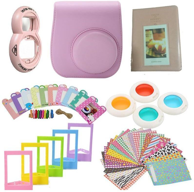 Zubehorset for fujifilm instax mini 8 9 - hellrosa