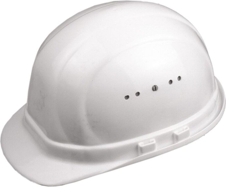 Connex - Schutzhelm Bauarbeiterhelm Bauhelm mit Belüftung weiß stufenlos verstellbar