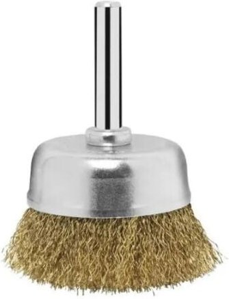 SIT - Bürste aus gewelltem, vermessingtem Stahl auf einer Stange montiert Durchmesser 50 mm x 17 mm