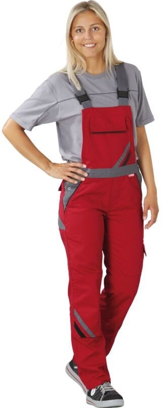 Planam Highline Damen Latzhose rot/schiefer/schwarz 50
