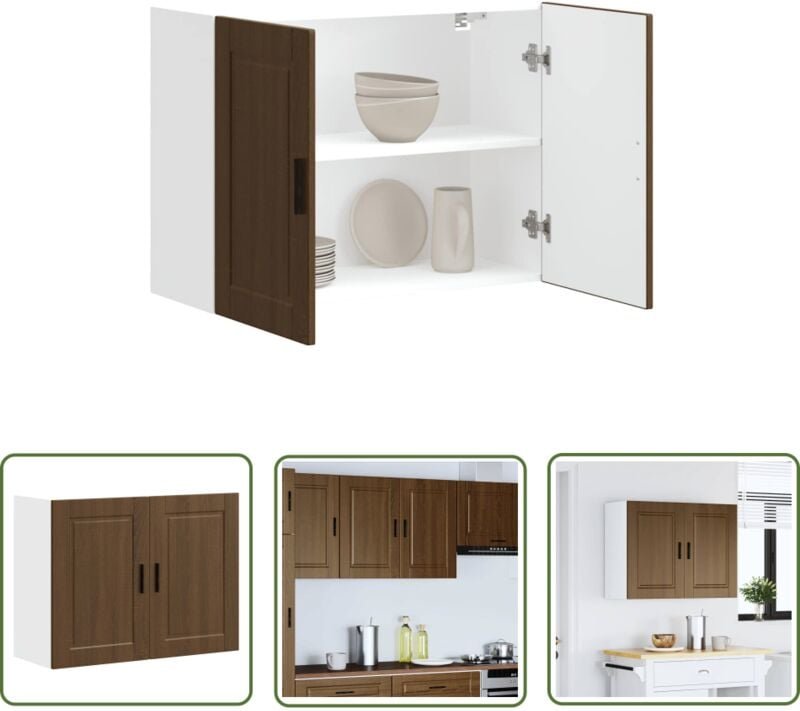 The Living Store - vidaXL Küchen-Hängeschrank Porto Braun Eichen-Optik Holzwerkstoff