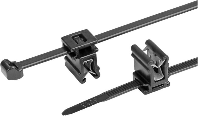 Hellermanntyton - 156-00948 T50ROSEC4A-PA66W-BK (100) Kabelbinder mit Clip 200 mm 4.6 mm Schwarz 100