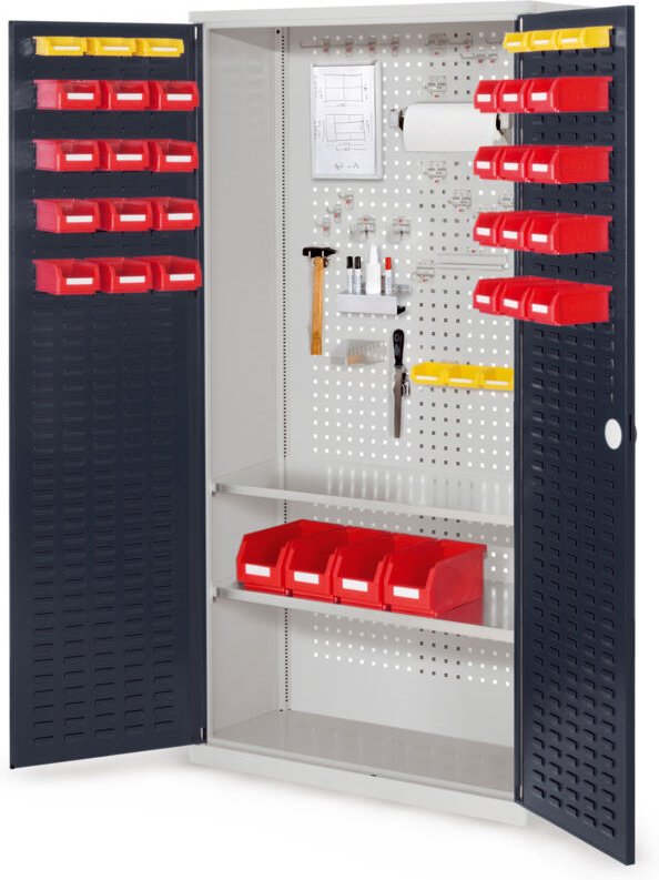 Kappes ®RasterPlan Werkzeugschrank 1950x1000m Modell 5 Tiefe 410mm Schlitzplattentüren anthrazitgrau