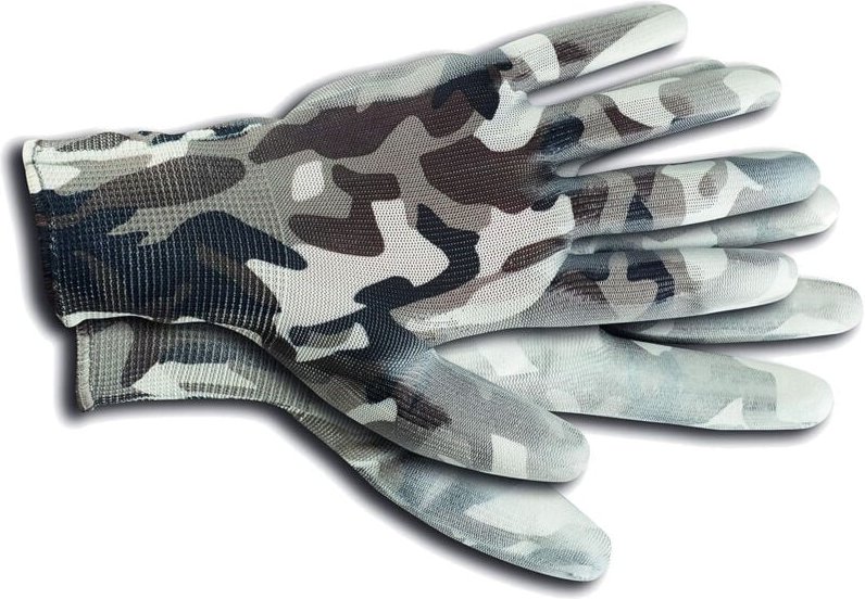 Kixx - Handschuhe für die Gartenarbeit, Camouflage-Weiß - Größe 9