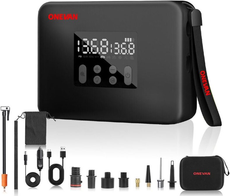 Tragbarer Luftkompressor 160 psi, mit digitalem LCD-Display, kann entlüftet/aufgepumpt werden, mit eingebauter Batterie