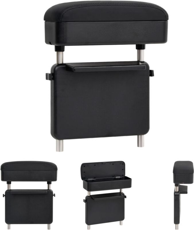 The Living Store - Auto-Armlehne Universal Schwarz 23x8x(30-38) cm abs - Kfz-Sitze - Schwarz