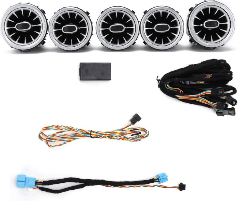 Jeffergarden - 5-teiliges 64-Farben-Front-LED-Turbinen-Entlüftungs-Umgebungslicht-Set, Ersatz für Mercedes-Benz c GLCCla...