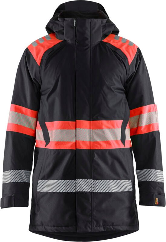 Arbeitsparka Winter Hochsichtbarkeit Klasse 1 4485 - Schwarz/Neongelb XL