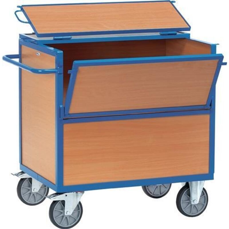 Fetra Holzkastenwagen mit Wänden, Boden und Dach aus Holz 1000x700