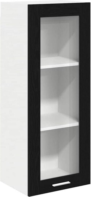 Hängeschrank mit Tür Riga Schwarz Eichen-Optik 40 x 31 x 100 cm vidaXL