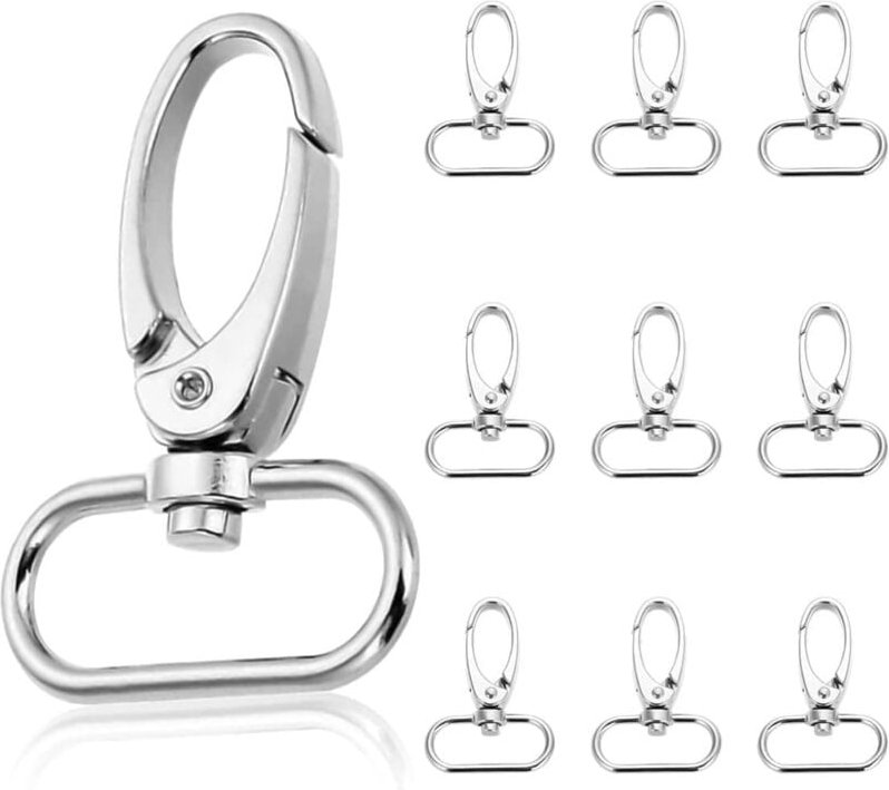 Bluedeer - 10 Stücke Schlüsselanhänger D-Ringen,Schwenkverschluss Karabinerhaken Hummer und Schlüsselanhänger Set,Schwen...