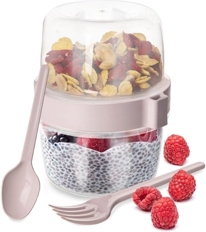 Orion - Practical yogurt container with lid and bowl for cereal