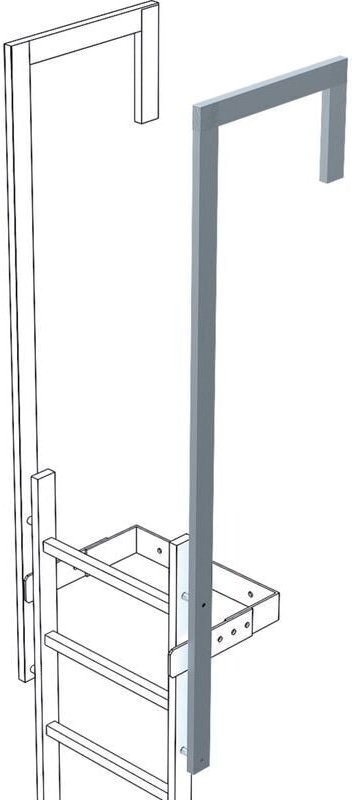Zarges Ausstiegsholm abgewinkelt Stahl verzinkt 60x25mm