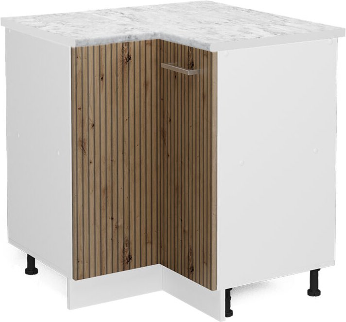 Vicco - Eckunterschrank R-Line, Artisan-Eiche, 75.6 cm, ap Marmor