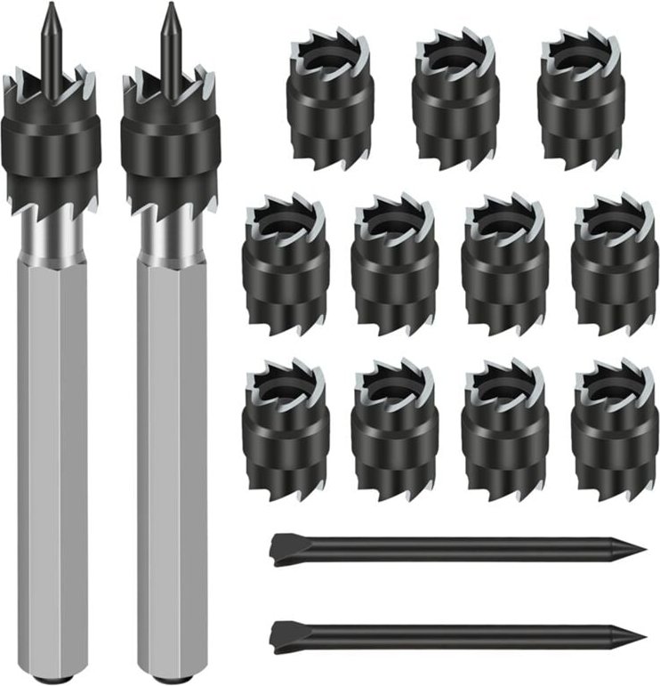 Thumbnail - 15Pack Rotary Spot Schweiß Cutter Sets Doppel, 3/8 zoll HSS Remover Bohrer Bits Hex Blatt Loch