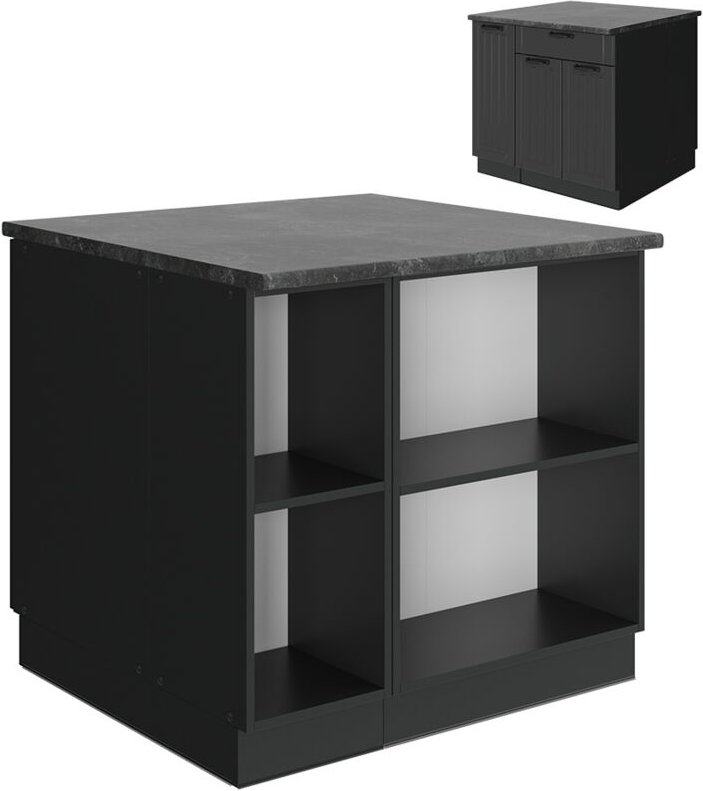 Kücheninsel Fame-Line, Dunkelgrau, 90 cm ohne Arbeitsplatte, Vicco