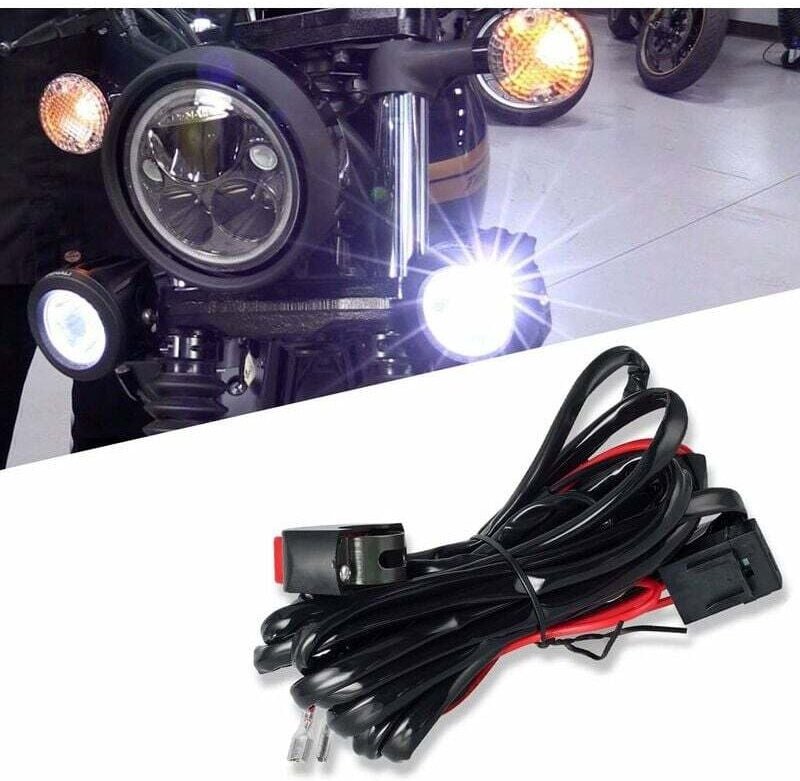 Thumbnail - Lablanc - 1-teiliges Universal-LED-Kabelbaum-Schalter-Relais-Set mit 2 Lampenanschlüssen für Motorrad-Fahrlichter, zusät...