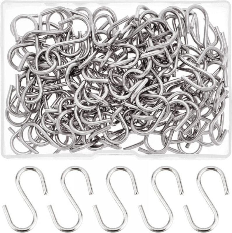 S-Haken, 304 Edelstahl, kleine S-Haken, Metall-S-Haken, Aufhängehaken zum Aufhängen von kleinen Gegenständen, Schlüsseln...